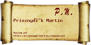 Prisznyák Martin névjegykártya